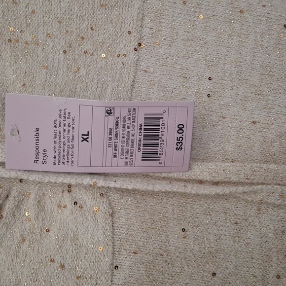 - Tube Midi Sweater Dress Cream Glitter Knit Wild Fable size large NWT - Picture 4 of 5